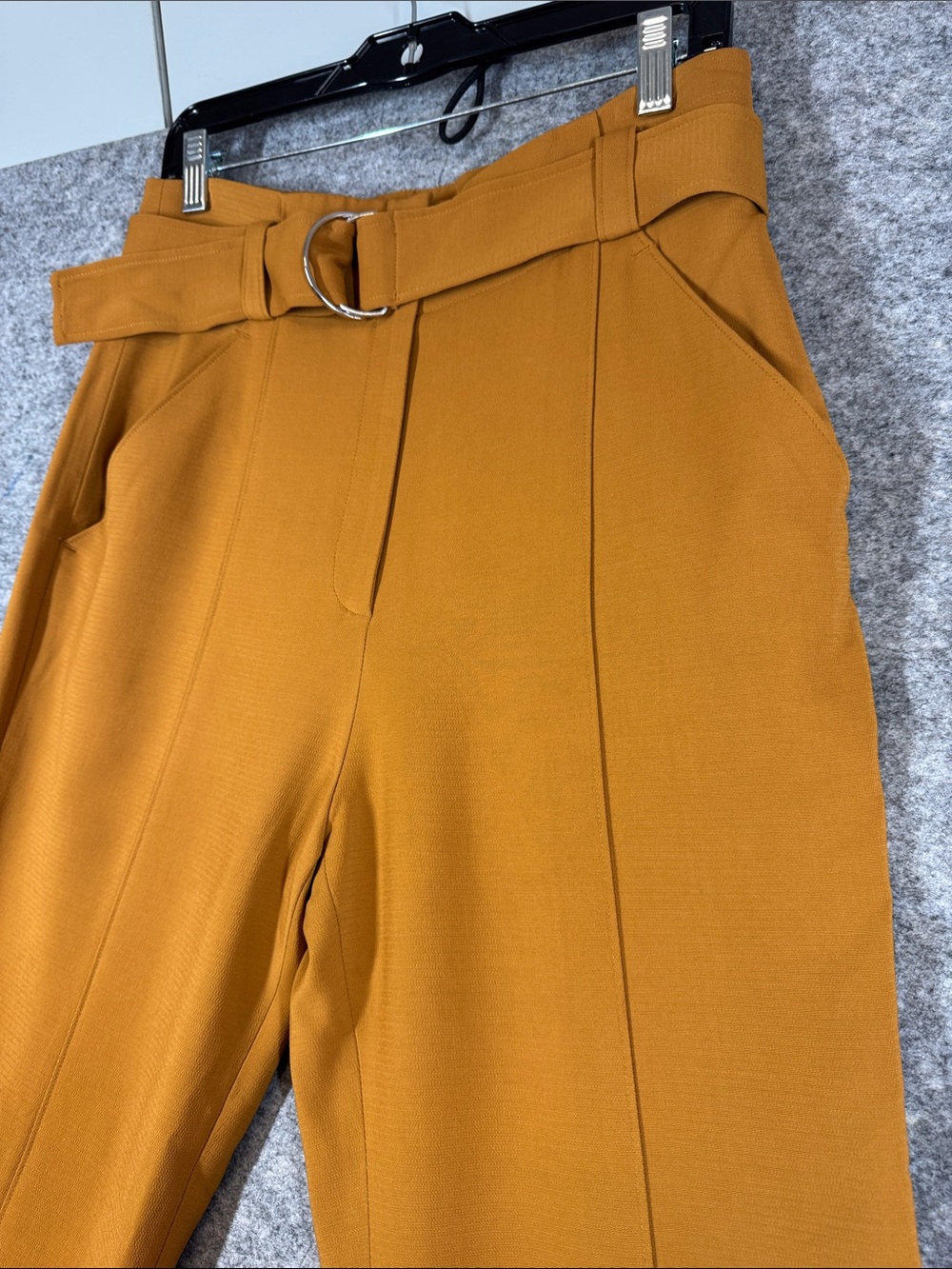 A.L.C. Foster Belted Flare Pants Mustard Size 10 Quiet Luxury Chic Office Career - Picture 2 of 14